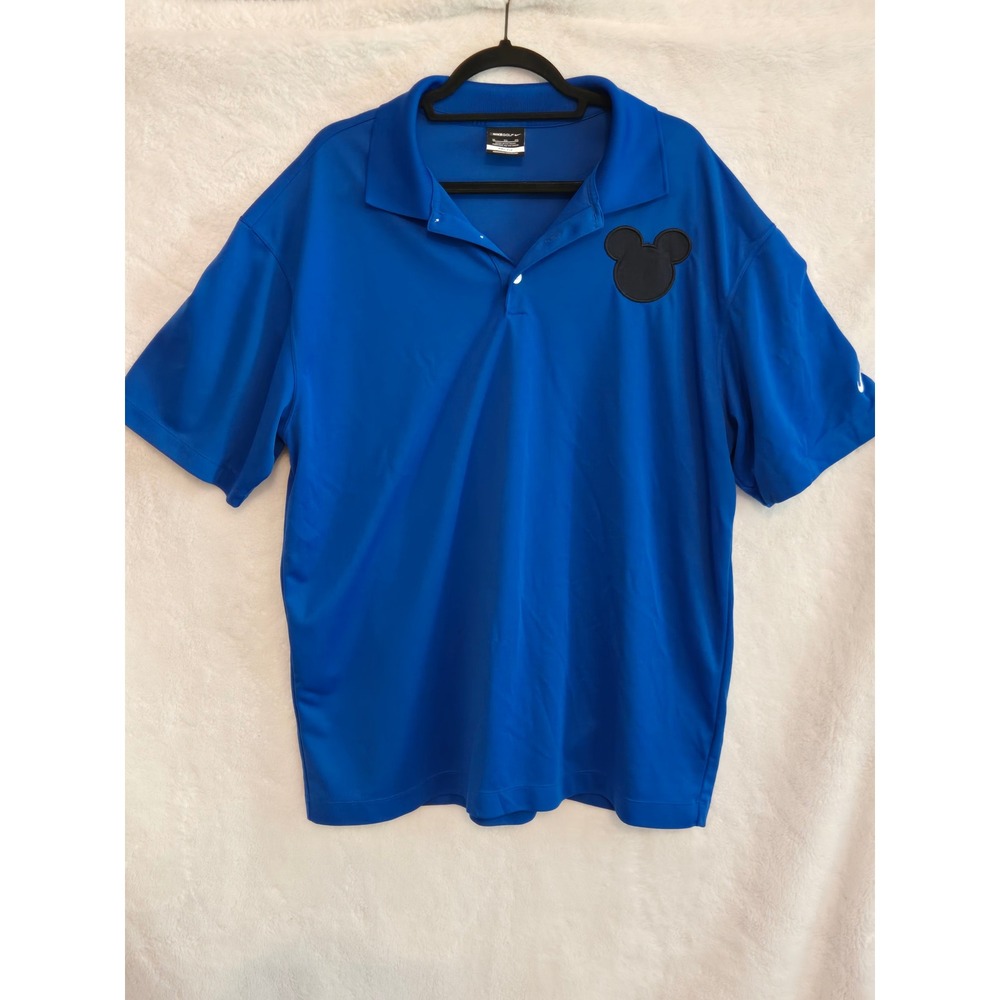 Nike Golf Dri-FIT Mens XL Mickey Mouse Polo Shirt Blue 363807-423